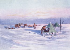Organizando el campamento, ilustración de 